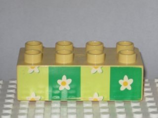 Duplo - potisk kytičky 2x4 žluté, r. 2002, C